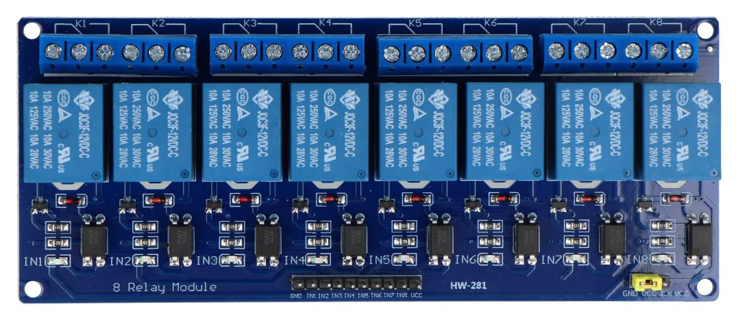 8 Channel Relay Module 5V DC – Opto-Isolated Relay Board for Arduino, ESP32 & Automation