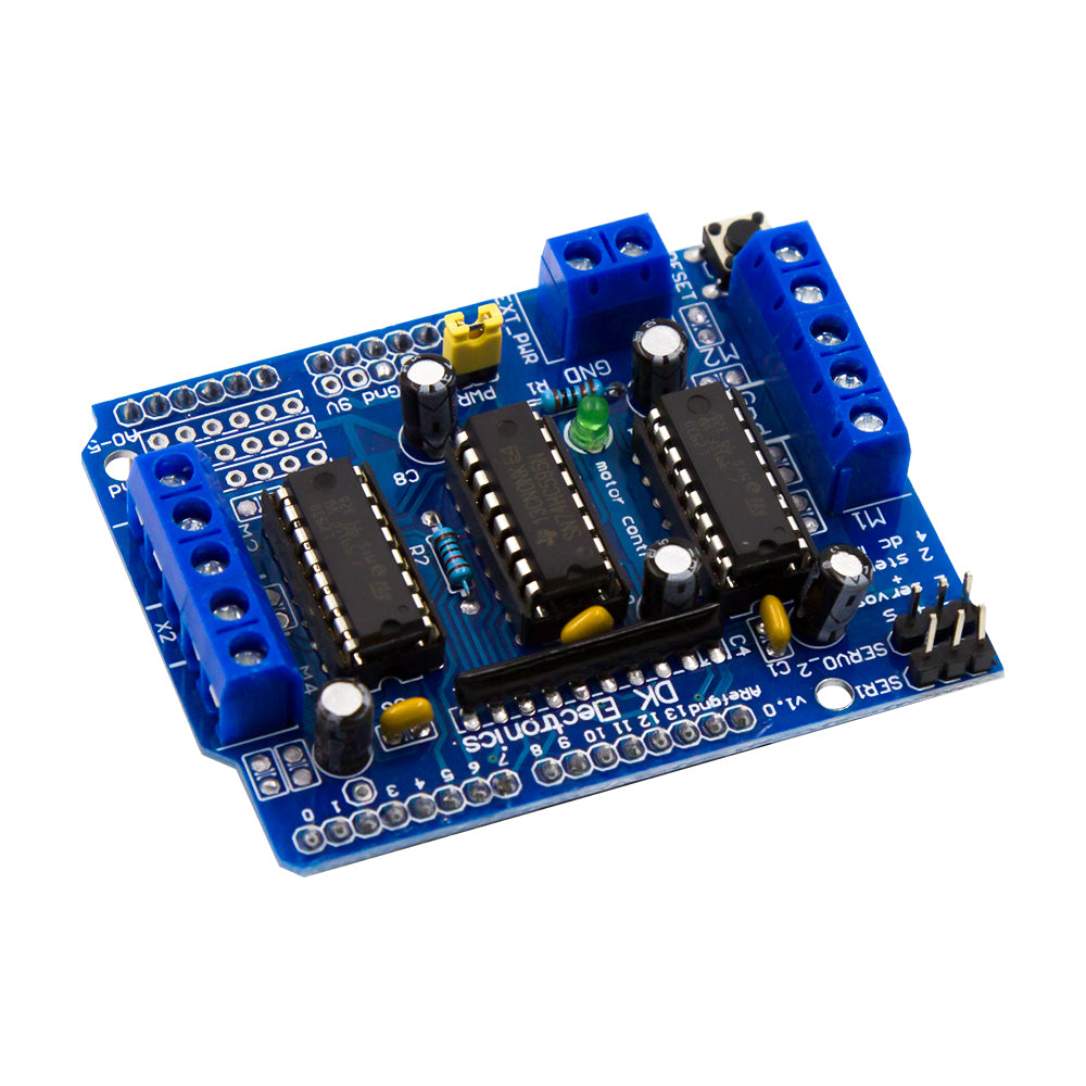 L293D Motor Driver Shield for Arduino – Dual H-Bridge DC & Stepper Motor Control