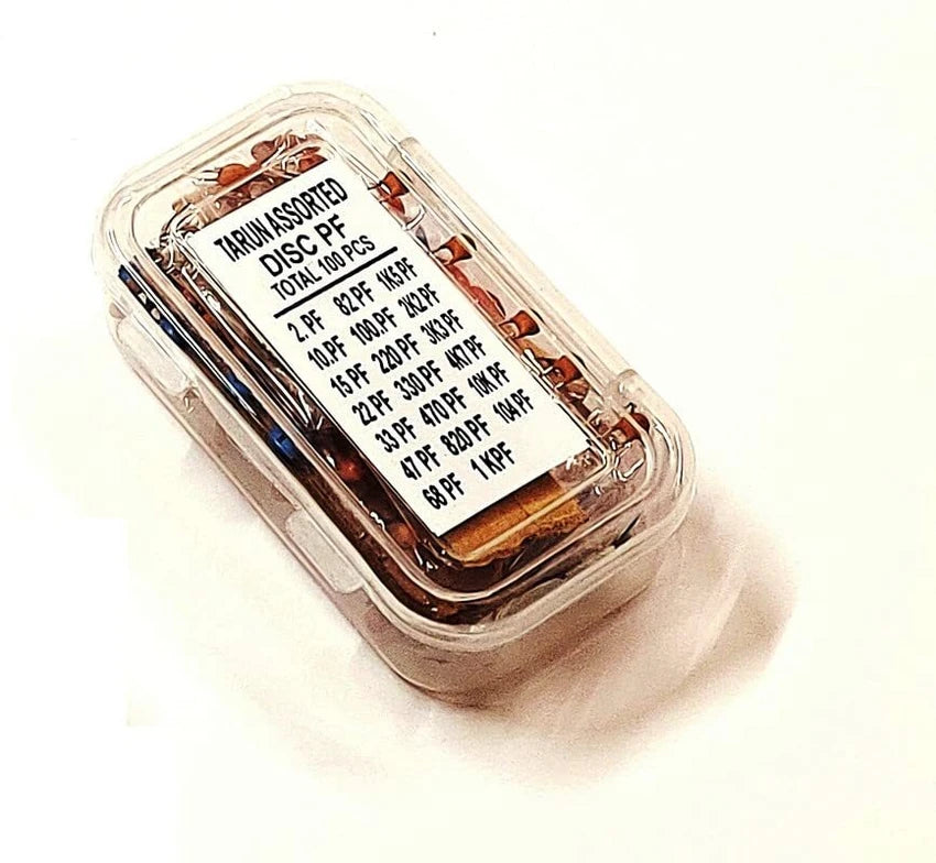 100 Pcs Ceramic Capacitor Assortment Kit – PF Value Disc Capacitors