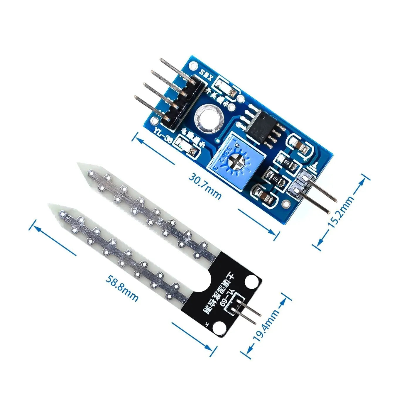 Soil Moisture Meter, Soil Humidity Sensor, Water Sensor, Soil Hygrometer for Arduino