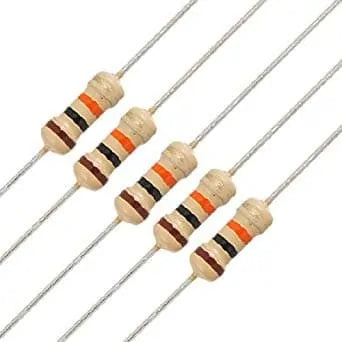10K Ohm 1/4 Watt Resistors – 5% Tolerance | Pack of 5