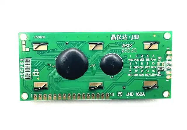 LCD 16x2 JHD162A Alphanumeric Display Module – Green Backlight LCD Screen for 8051, AVR, PIC, Arduino & Embedded Systems