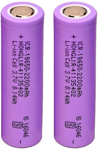 18650 Li-ion Rechargeable Battery – 2200mAh – 3.7V  | Pack of 2
