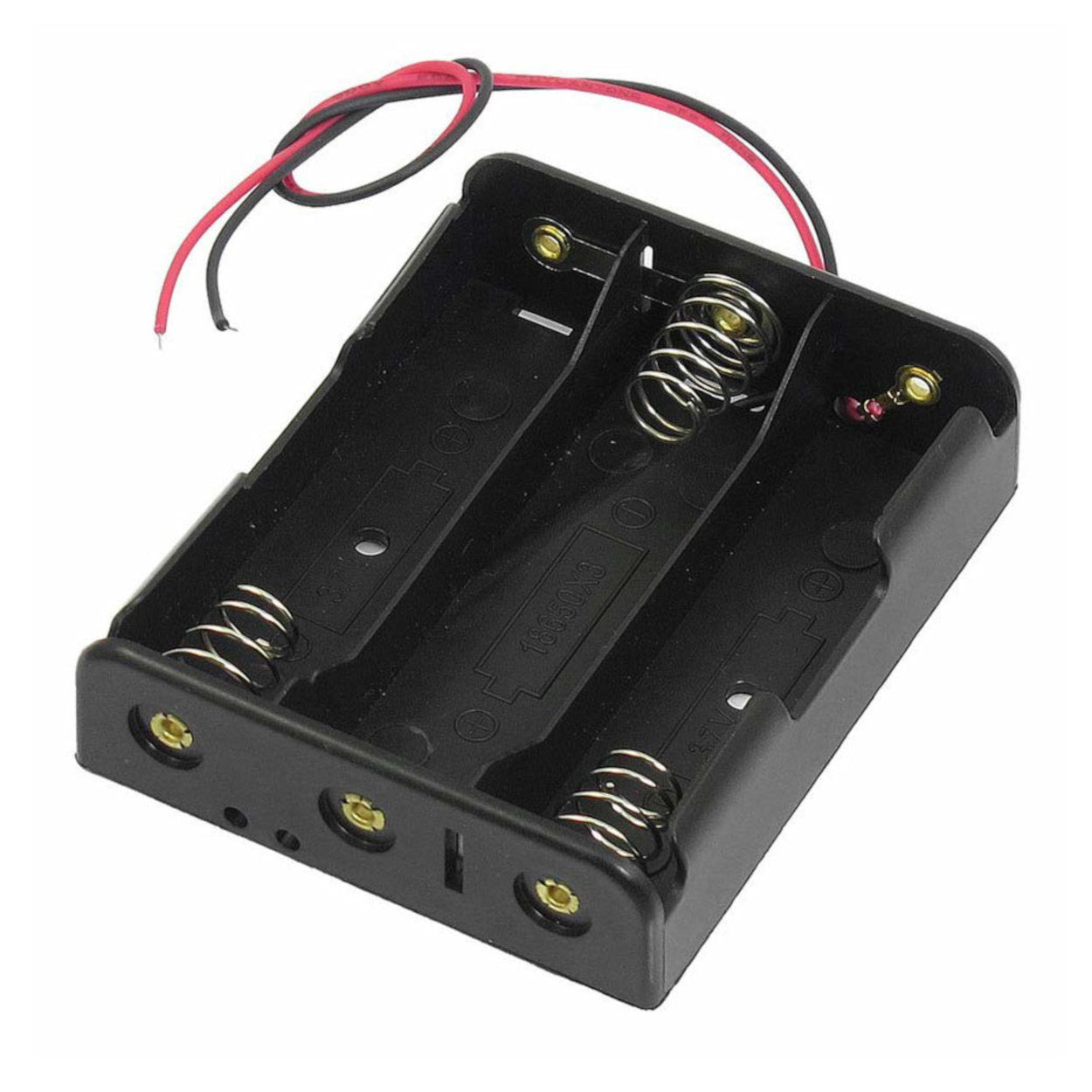 3 Cell 18650 Battery Holder – 3.7V Lithium-Ion Battery Case with Wire Leads