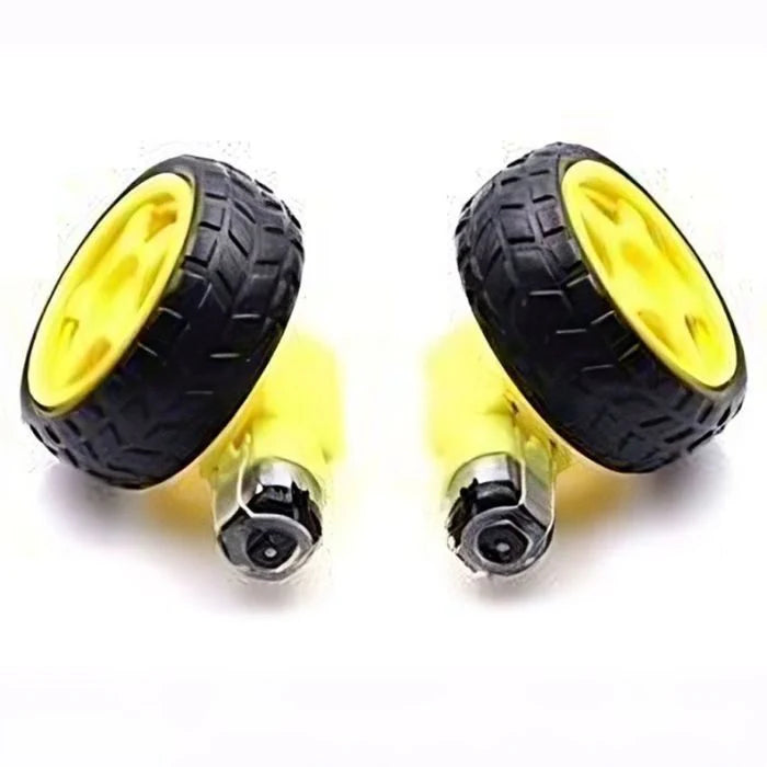 65mm Robot Wheel for BO Motors (Yellow) – Durable Lightweight Wheel for Robotics Projects