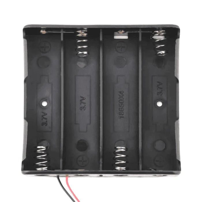 4 Cell 18650 Battery Holder – 4x Slot Li-ion Battery Case with Leads for DIY Power Packs