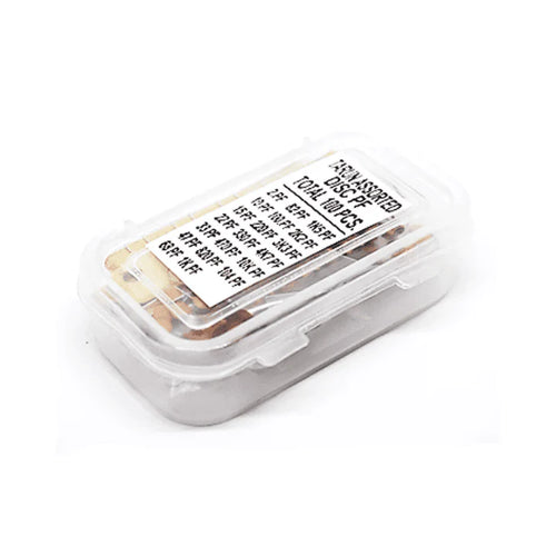 100 Pcs Ceramic Capacitor Assortment Kit – PF Value Disc Capacitors