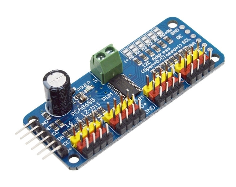 PCA9685 16-Channel 12-Bit PWM Servo Motor Driver Module – I2C Controller for Arduino, ESP32 & Raspberry Pi