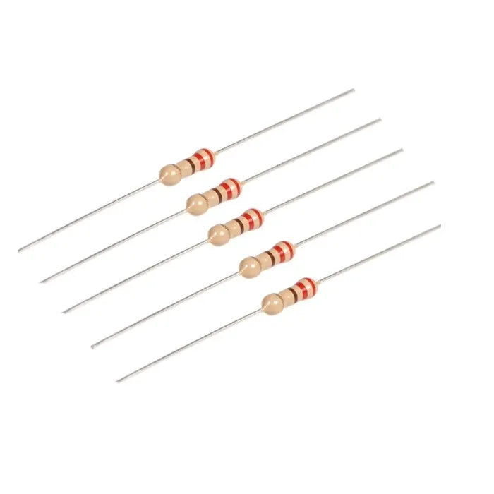50 Pcs 220 Ohm 1/4 Watt Resistors – 5% Tolerance | Precision Carbon Film Resistor Pack