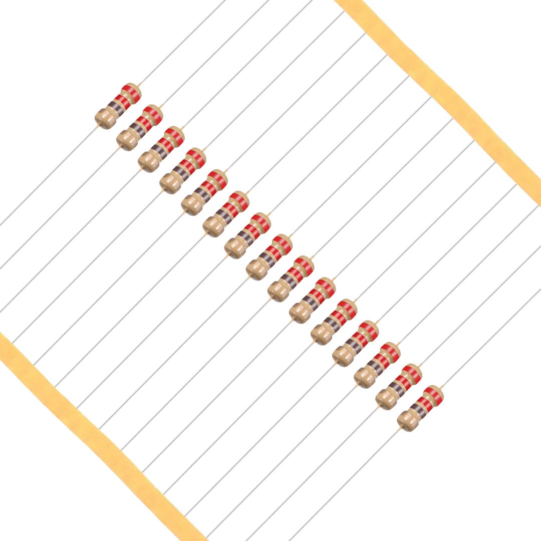 50 Pcs 220 Ohm 1/4 Watt Resistors – 5% Tolerance | Precision Carbon Film Resistor Pack