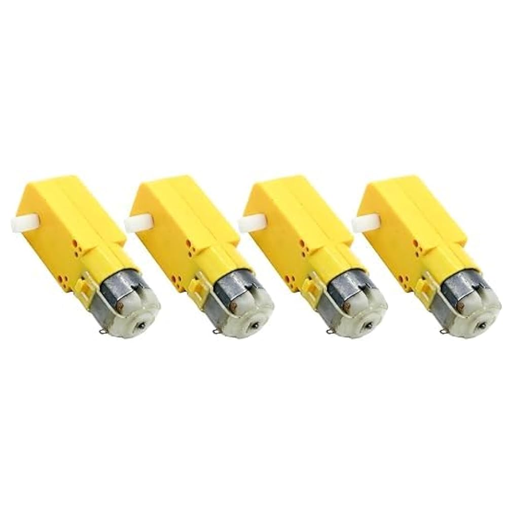 Dual Shaft BO Motor – Straight (Yellow) Pack of 4 | Lightweight DC Geared Motor for Robotics & DIY Projects