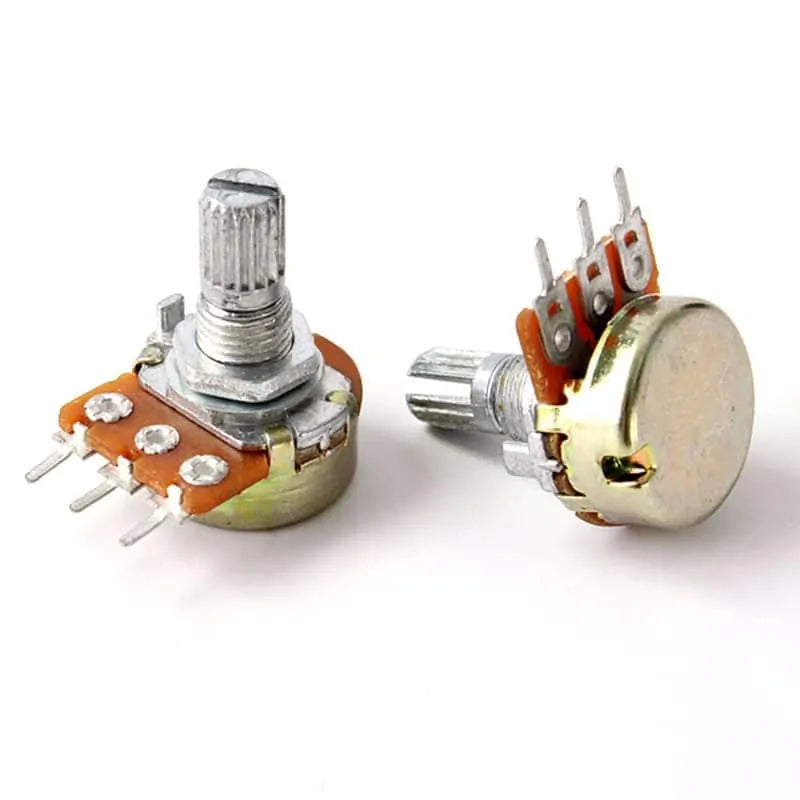 10K Ohm 3-Pin Potentiometer – 15mm Shaft Rotary Variable Resistor(Pack of 2)