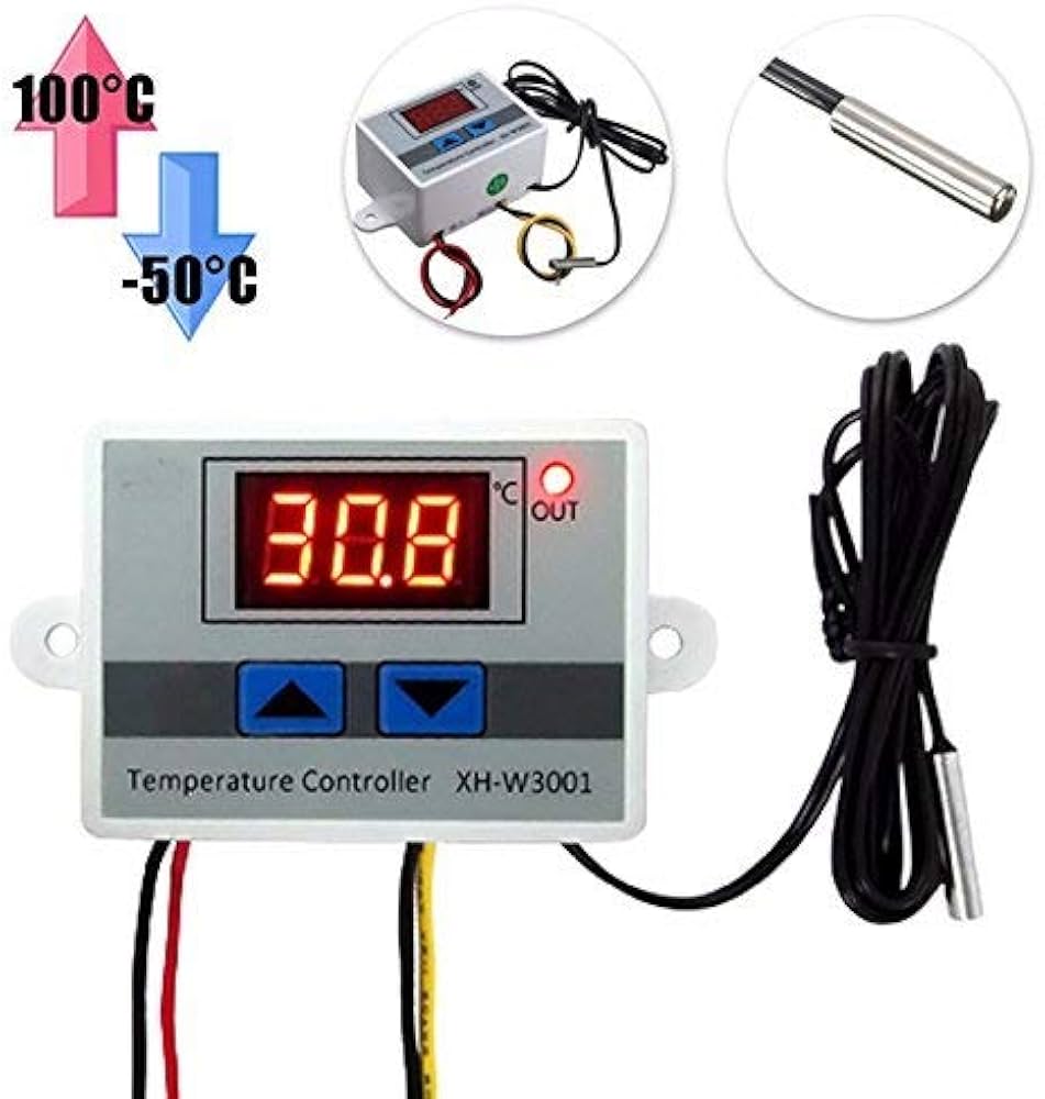 XH-W3001 Digital Temperature Controller Module – 12V/24V/220V (Thermostat Switch Sensor Module)