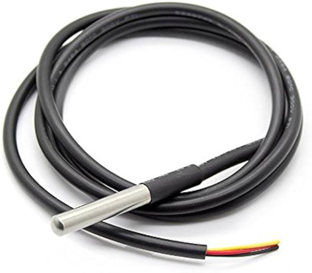 DS18B20 Waterproof Temperature Sensor Probe (1 Meter) – Digital Temperature Sensor for Arduino, ESP32 & Raspberry Pi