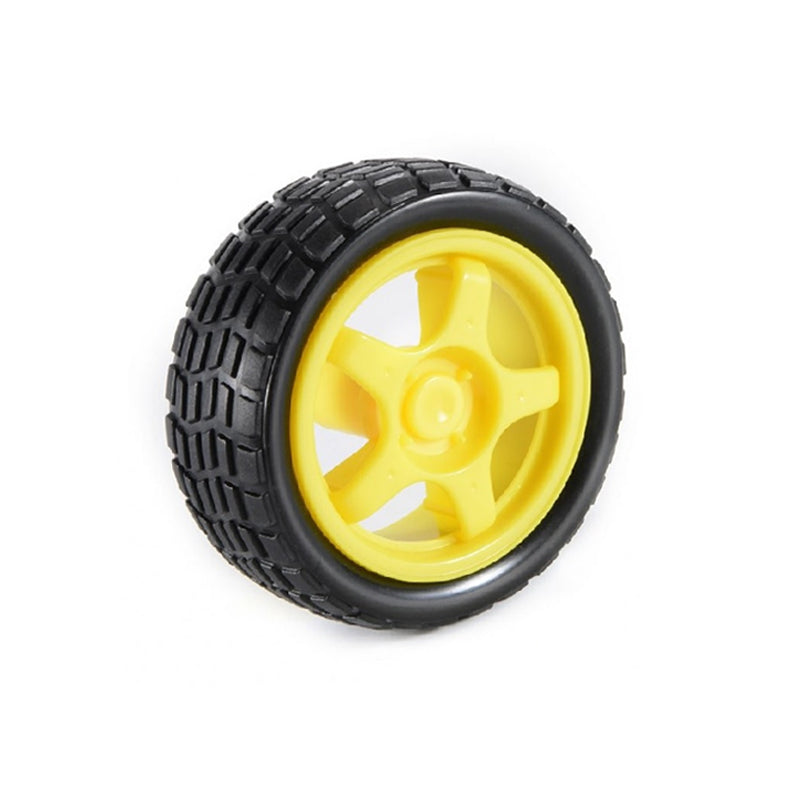 65mm Robot Wheel for BO Motors (Yellow) – Durable Lightweight Wheel for Robotics Projects