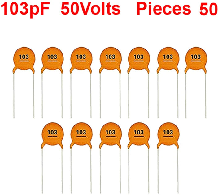 Buy 0.01µF (103) Ceramic Capacitors – 50 Pcs | High-Quality Disc Capacitors