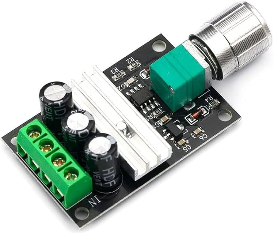 PWM Motor Speed Controller – Black Adjustable PWM Module for DC Motors (Speed & Brightness Control)