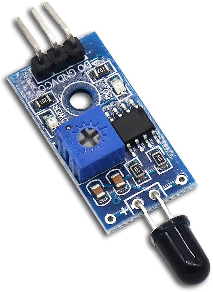 Flame Sensor Module – Infrared Fire Detection Sensor for Arduino & IoT ...