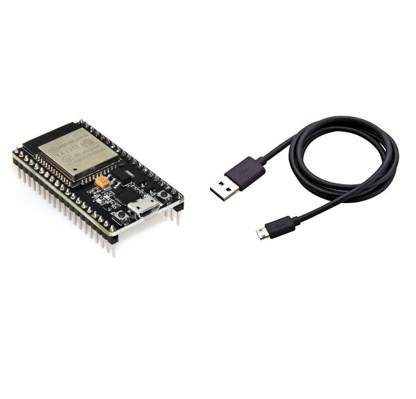 ESP32-WROOM-32 Development Board – 38 Pin Wi-Fi + Bluetooth Module with USB data cable