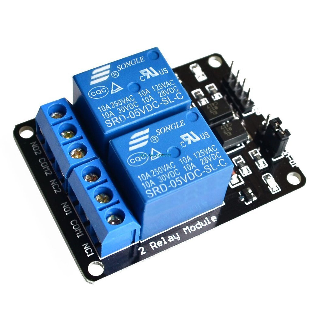 2-Channel 5V 10A Relay Module with Optocoupler – High-Current Switching with Electrical Isolation