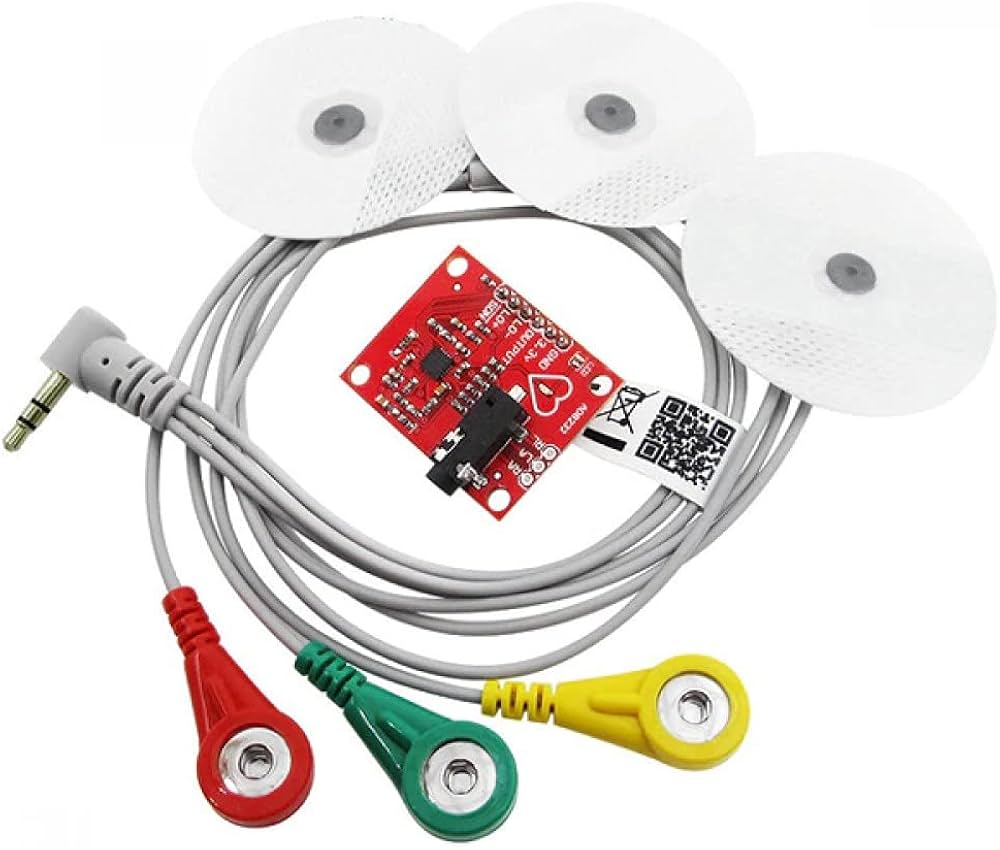 Heart Rate Monitor Kit with AD8232 ECG Sensor Module – High-Quality Bio-Signal Tracking