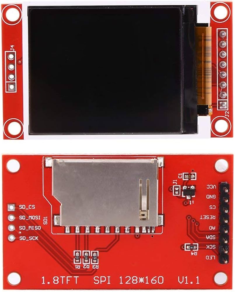 1.8 Inch TFT Color Display Module – 128×160 SPI LCD Screen for Arduino, ESP32, ESP8266 & DIY Electronics