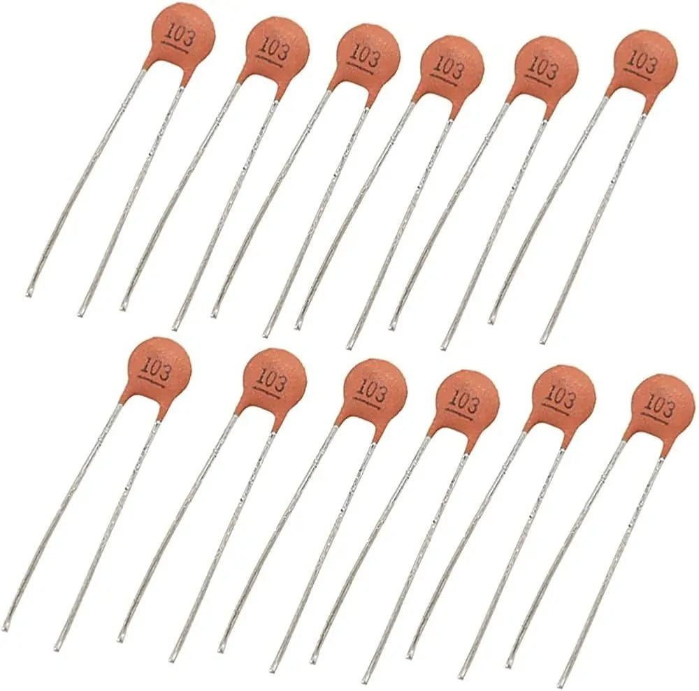 Buy 0.01µF (103) Ceramic Capacitors – 50 Pcs | High-Quality Disc Capacitors