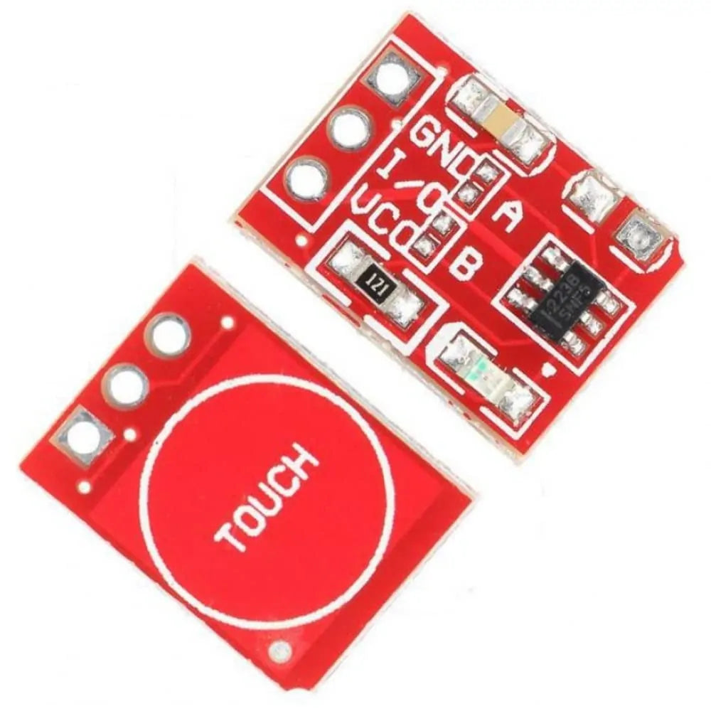 TTP223 1-Channel Capacitive Touch Sensor Module – Red Color (Pack of 5) for Arduino, ESP32, Raspberry Pi & Touch-Based DIY Projects