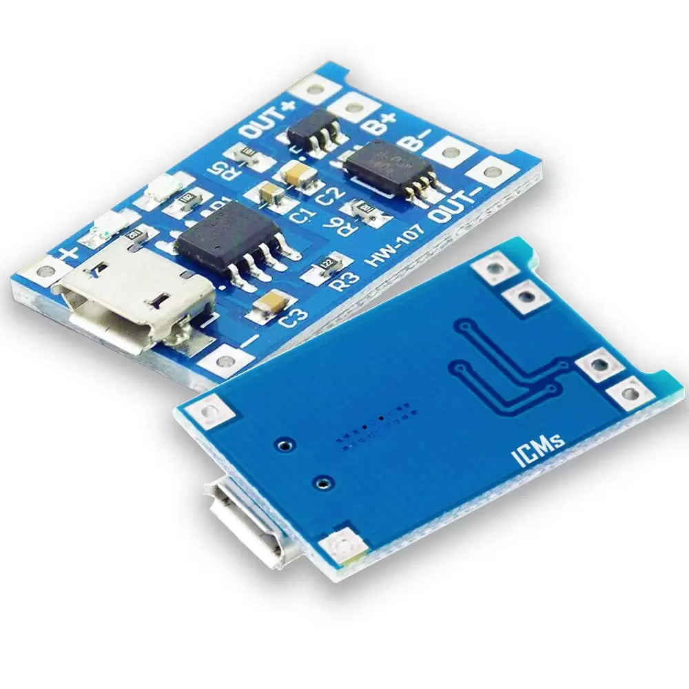 TP4056 1A Li-ion Lithium Battery Charging Module – Micro USB Type | Pack of 5