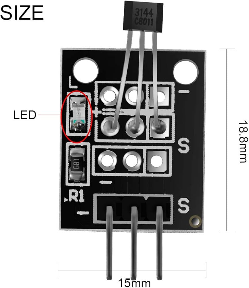 A3144 Hall Effect Magnetic Sensor Module – Digital Magnetic Field Detection Sensor