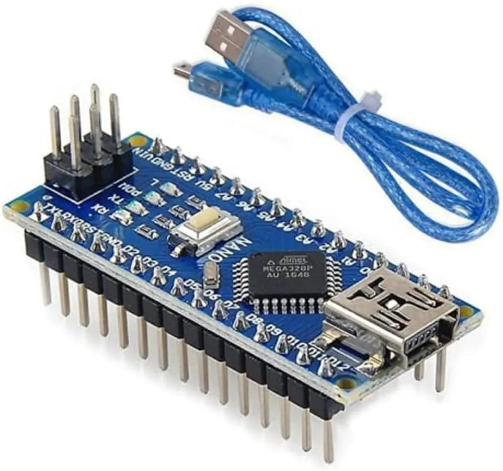Nano Board R3 with CH340 Chip Mini-USB Port compatible with Arduino (Unsoldered) with cable – 50 CM