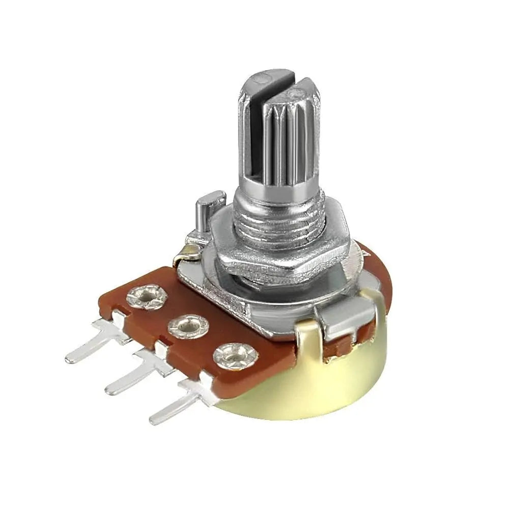 10K Ohm 3-Pin Potentiometer – 15mm Shaft Rotary Variable Resistor(Pack of 2)