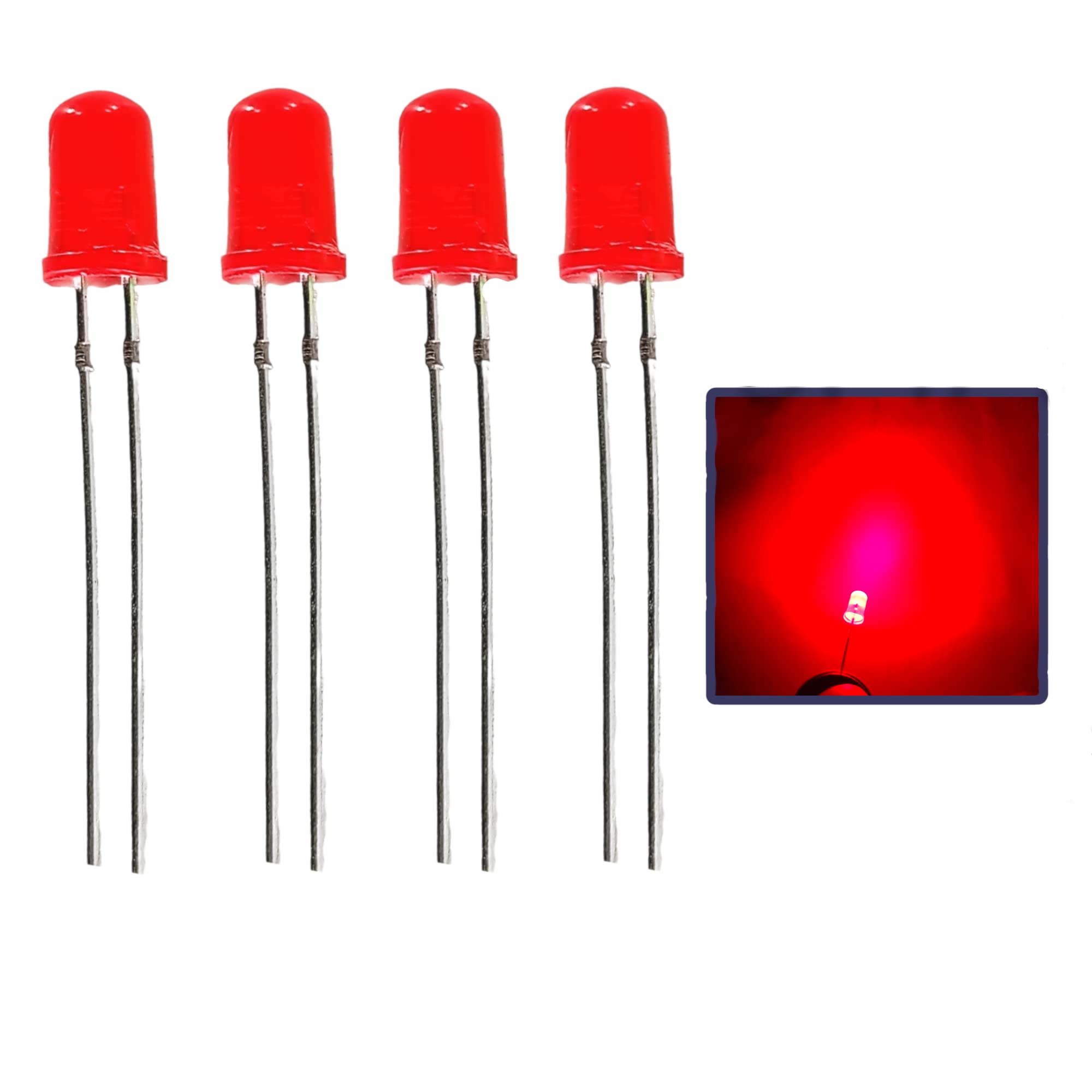 Pack of 50 – 5mm Bright Red LEDs