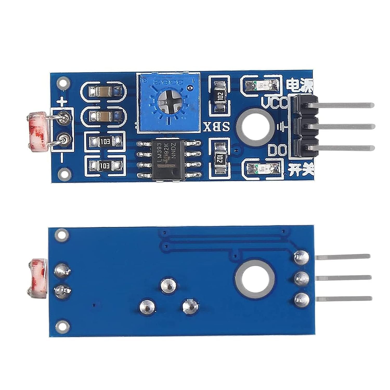 LM393 Optical Photosensitive LDR light sensor module for Arduino Shield DC 3-5V - Pack of 2
