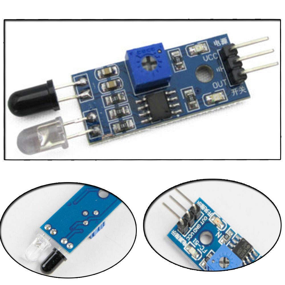 IR Proximity Sensor for Obstacle Sensing and Line Follower Robots Electronic Components - Pack of 2