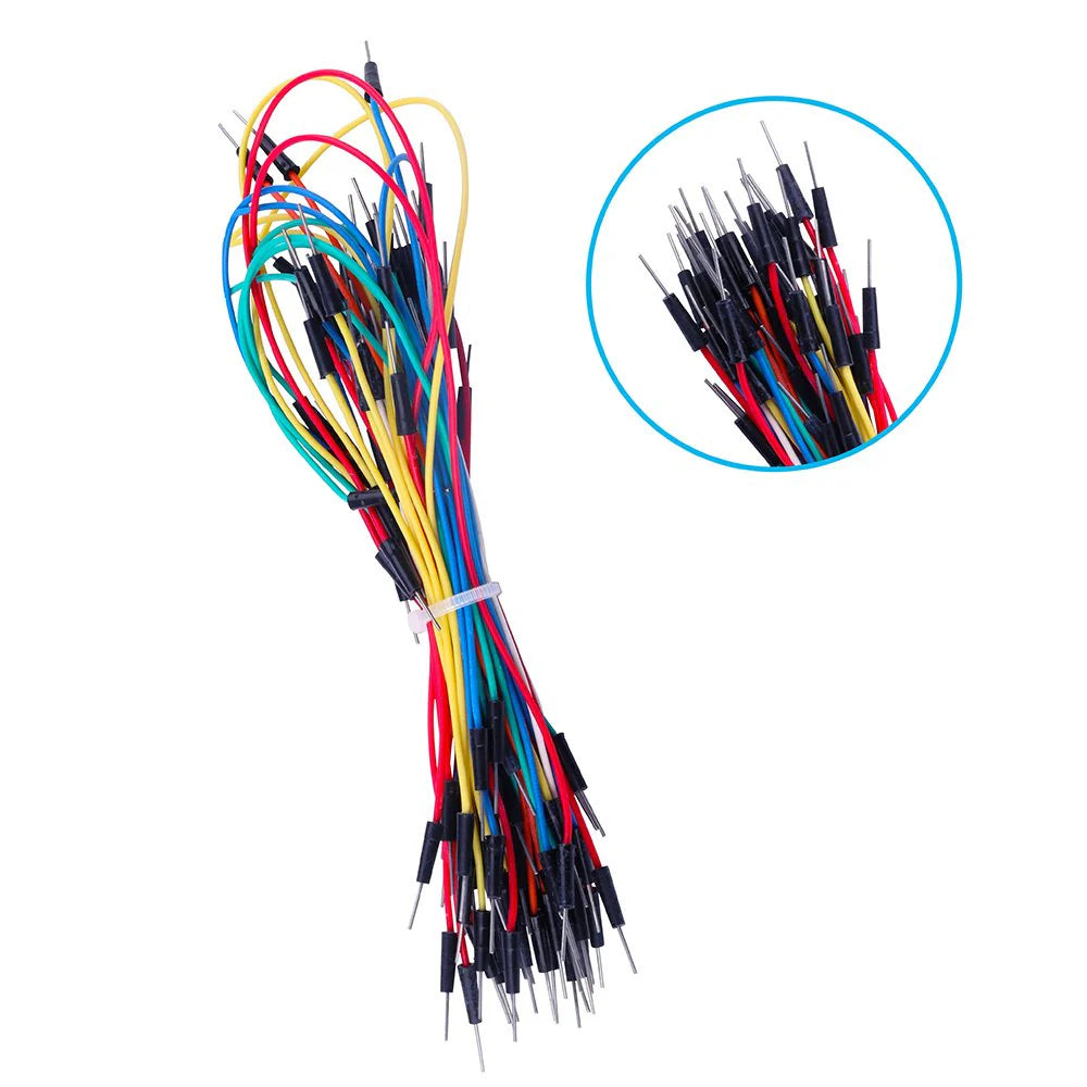 65Pcs Male-to-Male Jumper Wires – Multicolored Dupont Cable Set for Prototyping
