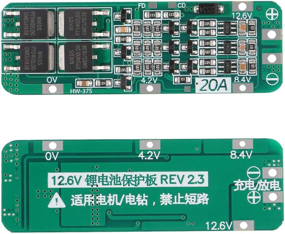 3S 20A BMS 18650 Li-ion Battery Protection & Charging Module – 11.1V/12.6V Battery Management System