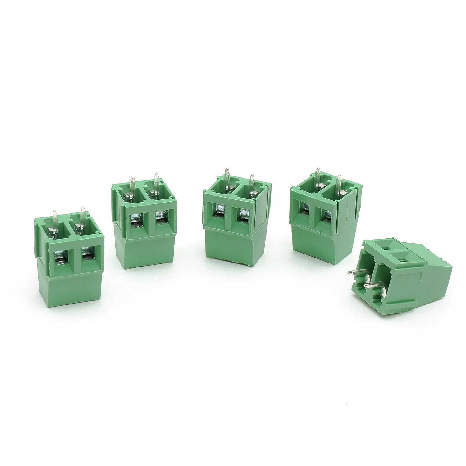 2-Pin Screw Terminal Block – 5.08mm Pitch (Green) 128-02P (Pack of 25)