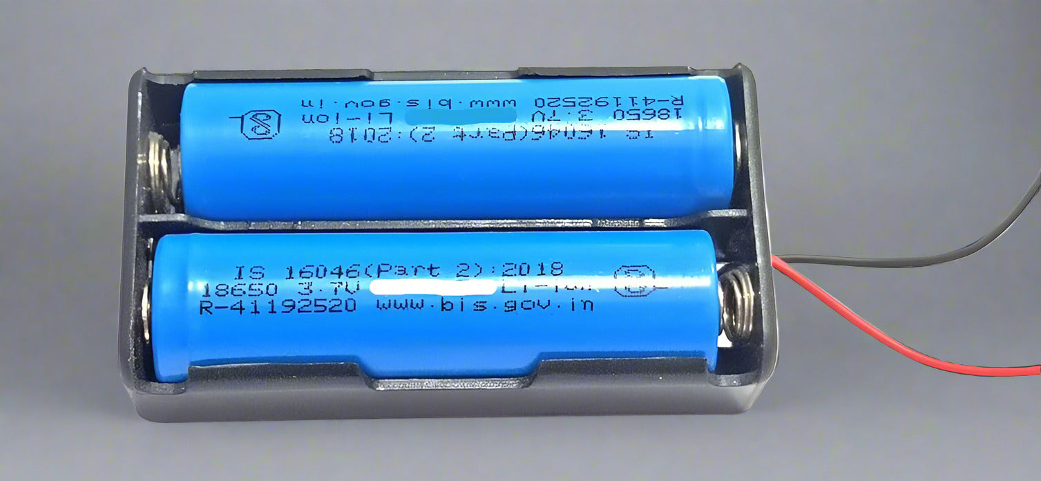 Pack of 2 – 18650 Li-ion 1200mAh 3.7V Batteries with 2-Cell Holder
