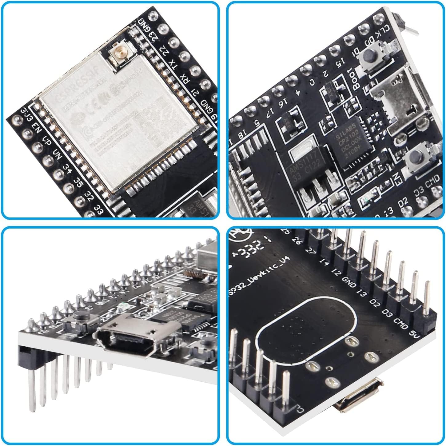 ESP-WROOM-32U ESP32 NodeMCU WiFi + BLE IoT Development Board with External Antenna Support