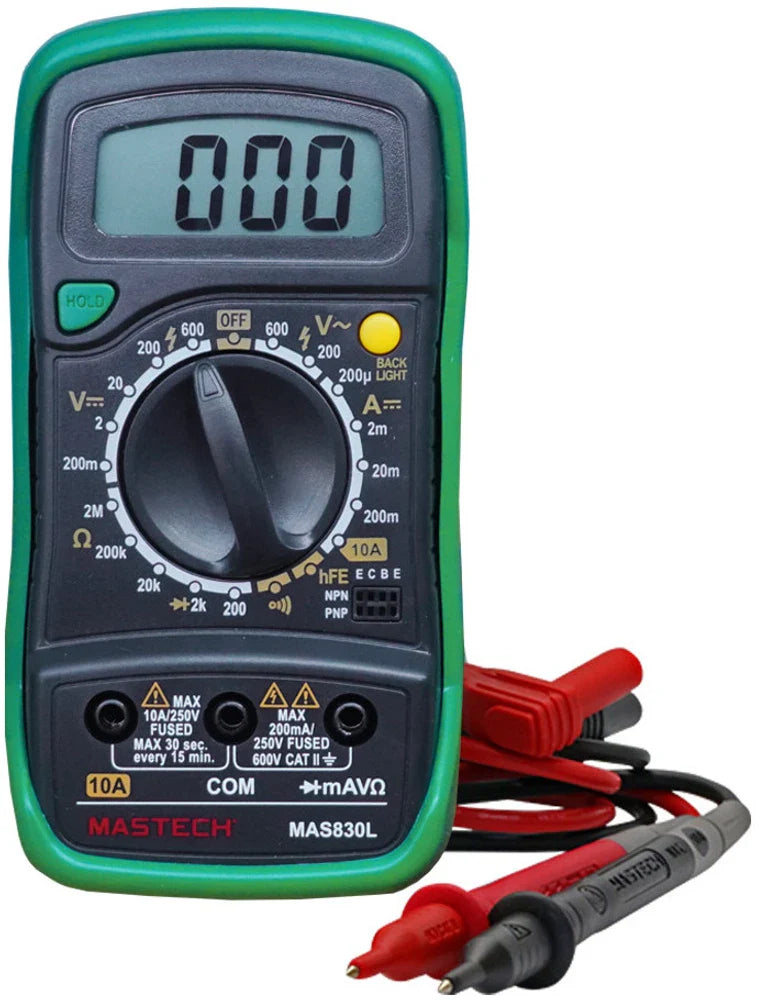 Original Mastech MAS830L Digital Multimeter – Multimeter with Probes