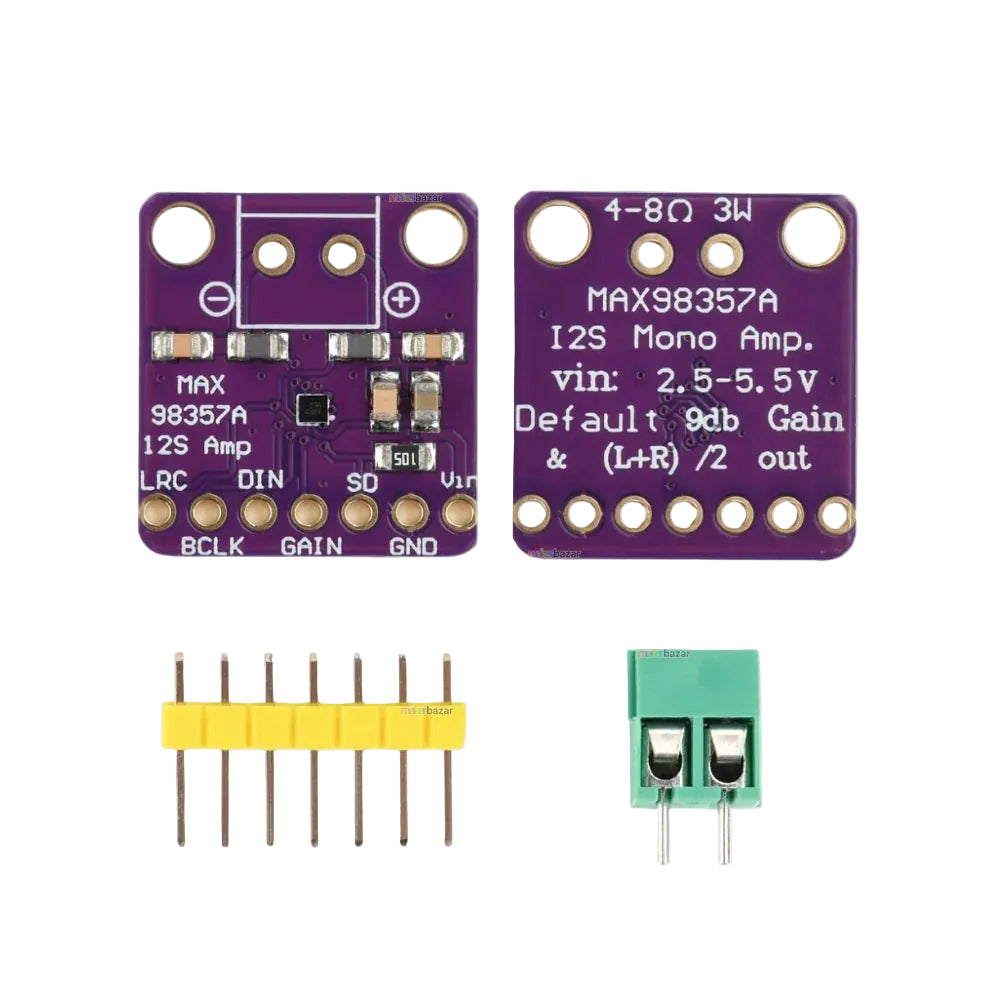 MAX98357 I2S 3W Class-D Audio Amplifier Decoder Module for ESP32, Raspberry Pi & Arduino