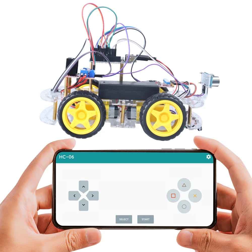 4 WD Double Layer Smart Car Chassis DIY Kit