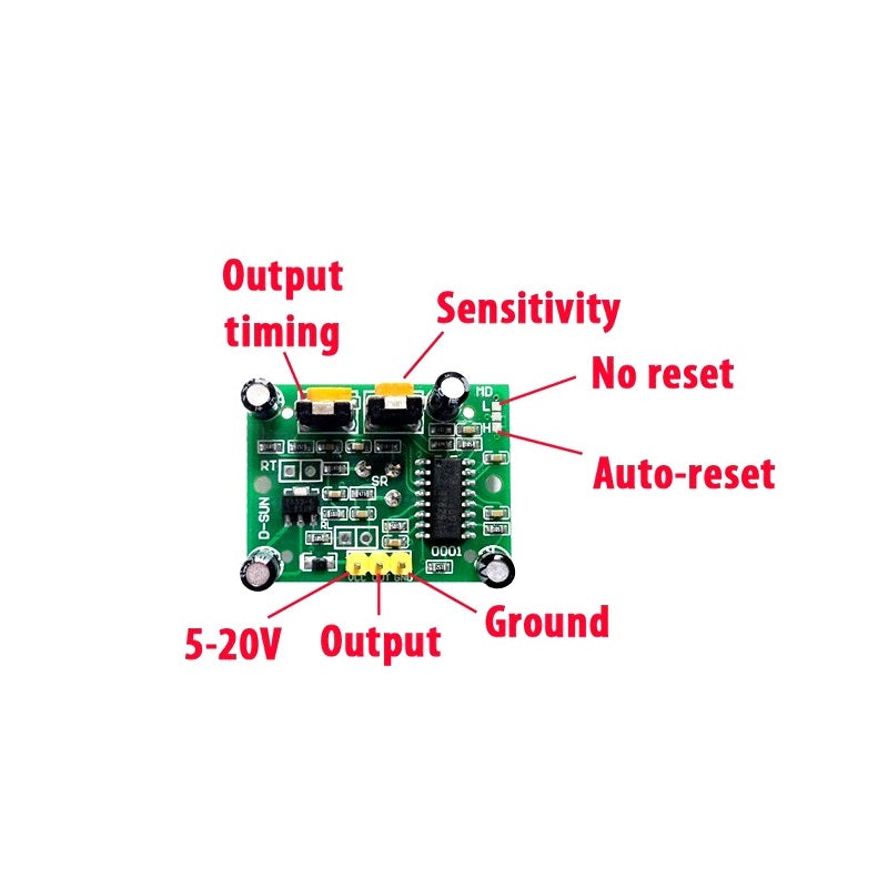 PIR Motion Detector Sensor Module HC-SR501 - Pack of 2