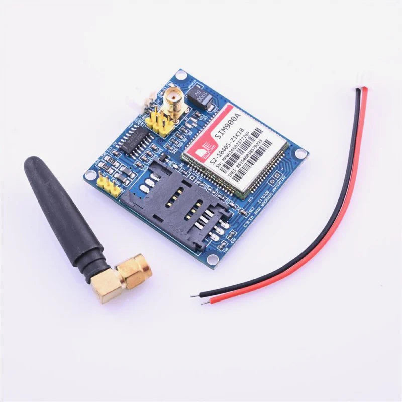SIM900A GSM/GPRS Module with Antenna – Dual Band 900/1800MHz for SMS, Voice, and Internet