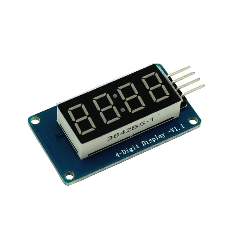4-Digit 7-Segment Display Module – Common Anode/ Cathode, TM1637 Compatible