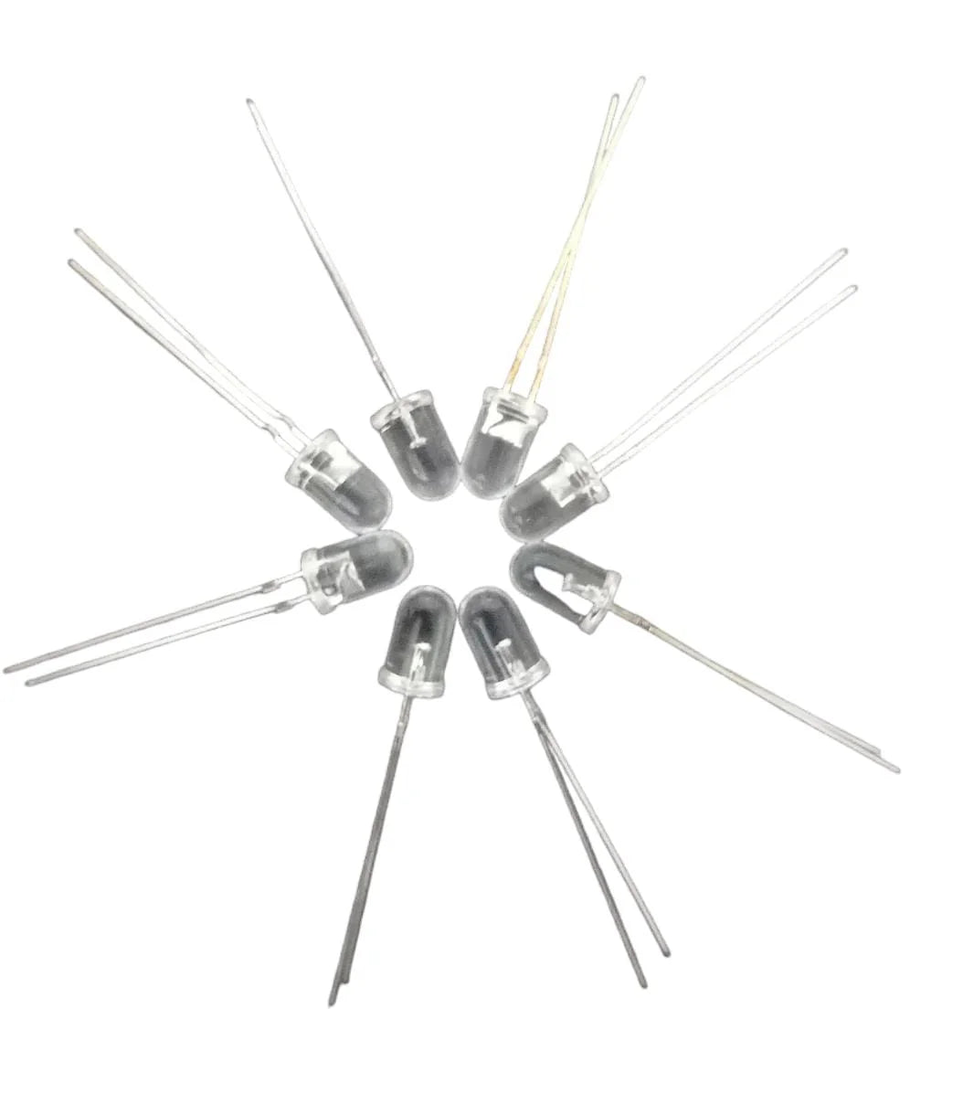 Pack of 50 – 5mm Bright Red Transparent LEDs