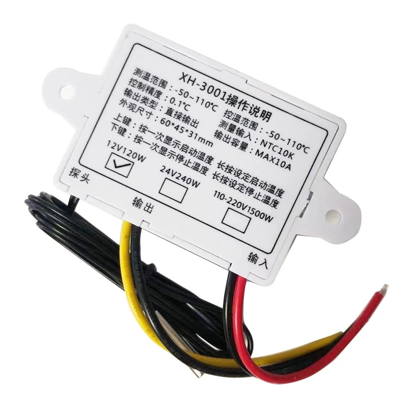XH-W3001 Digital Temperature Controller Module – 12V/24V/220V (Thermostat Switch Sensor Module)