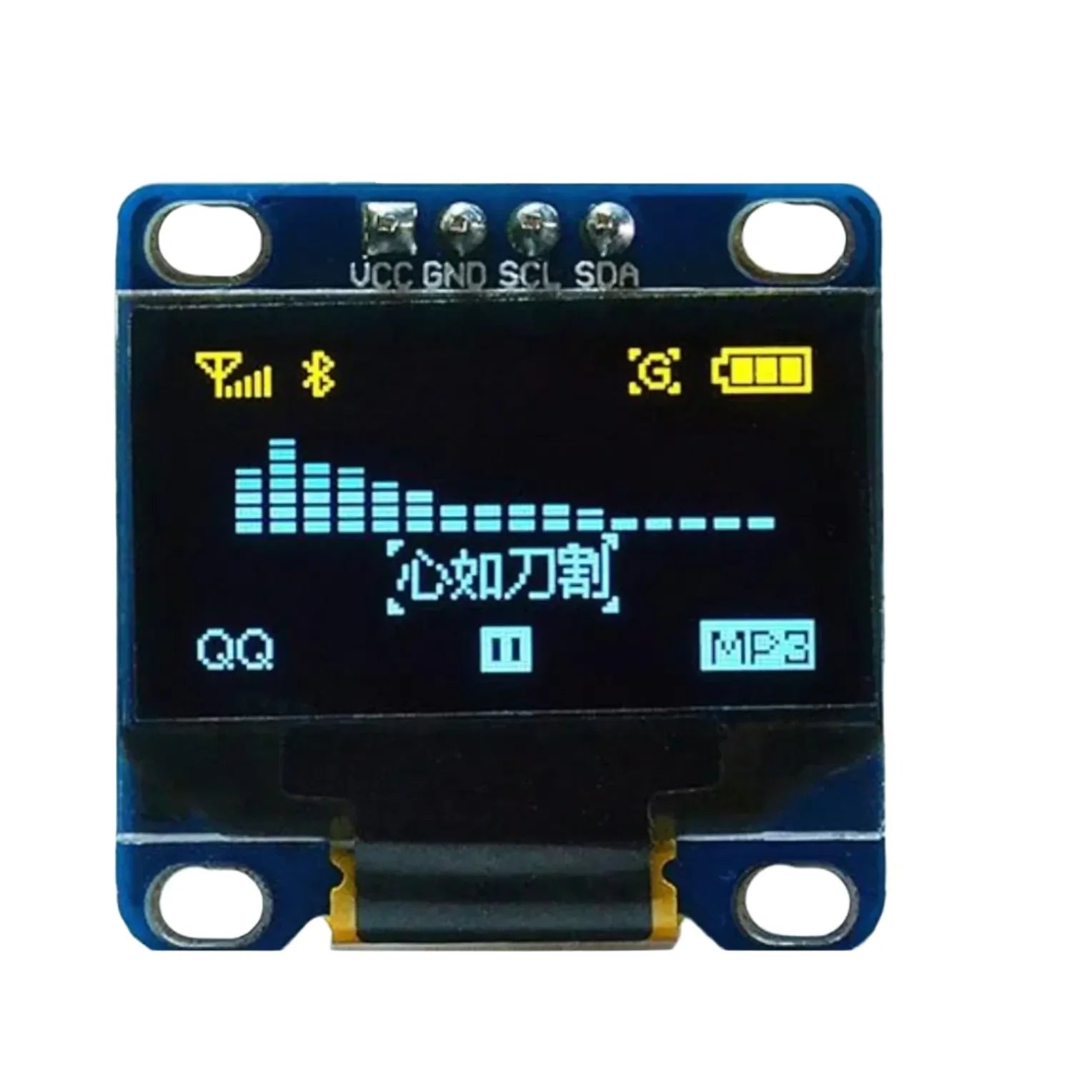 0.96 Inch OLED Display Module – I2C/IIC 128x64 Pixels (4-Pin VGSS) Monochrome Screen for Arduino, ESP32, Raspberry Pi & Embedded Systems