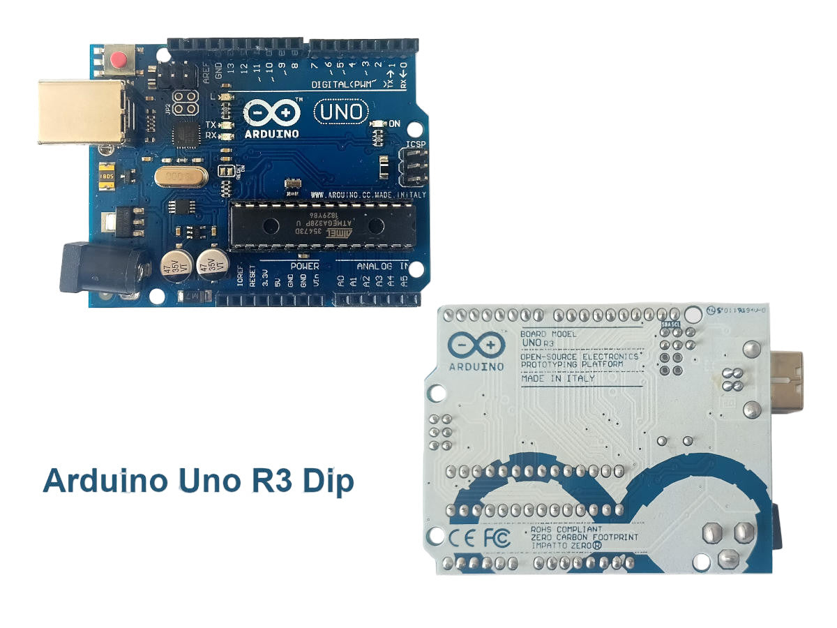 Arduino UNO R3 DIP ATmega328P Board with USB Cable (30 cm, USB A to B ...